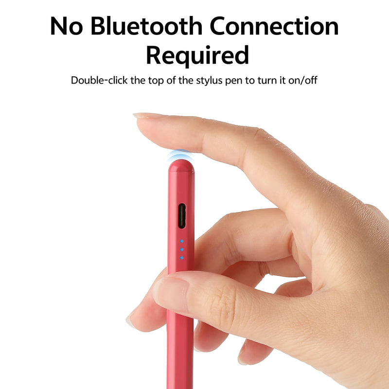 Stylus Pen for iPad, Pencil for Apple iPad A16 11th/10th/9th/8th/7th/6th Generation, iPad Air M4/M3/M2/5/4/3 Gen, iPad Pro M5 M4 13/11/12.9 inch, iPad mini A17 Pro 7/6/5th Fast Charge (Pink) Pink