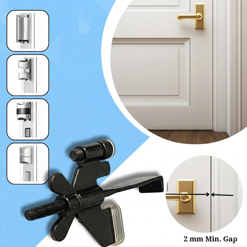 Original Trustella Heavy-Duty Portable Door Lock with Stainless Steel Build. Perfect for Home, Travel, Hotels, and Apartments for Inward-Opening Doors with a 2 mm Gap. (Silver/Black) Silver/Black