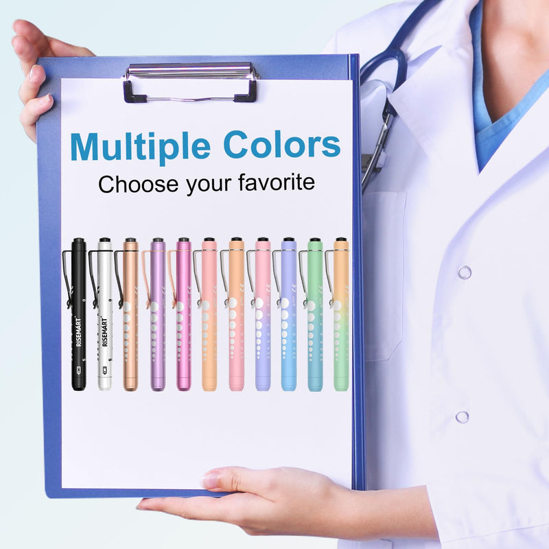 3 Pack Pen Lights for Nurses with 6 Batteries - Reusable Pen Light with Pupil Gauge and Ruler, Nurse Accessories for Work, Medical Penlights for Nursing Student Doctors EMT CNA (Gradient Pink Purple) Gradient Pink Purple