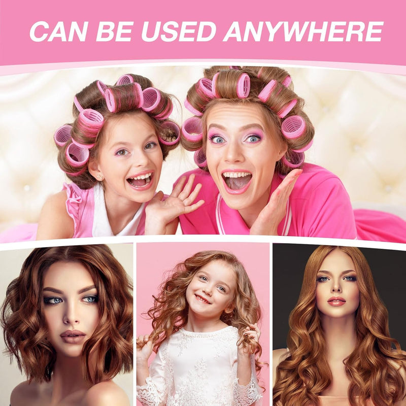  [AUSTRALIA] - Hair Rollers with Clips 50PCS, Rollers for Hair Volume 4 Sizes (60/48/36/25mm) with 24 Clips, Large Hair Curlers Rollers for Long, Medium, Short, Thick & Fine Hair Lift & DIY Styling 1 count (Pack of 50)