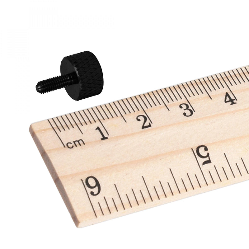 uxcell M3x8mm Knurled Thumb Screws Aluminum Alloy Fully Threaded Computer PC Case Thumbscrew Black 10pcs