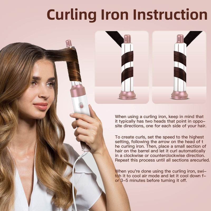 Air Styler 5 in 1 Hair Styler 1000W Hair Dryer Brush Negative Ion Hot Air Brush Hair Curlers, Travel Hair Dryer for Women for Fast Drying, Curling & Volumising