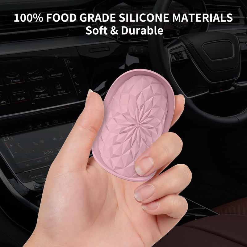 ME.FAN Car Coasters for Cup Holders [4 Pack] - 2.75In Silicone Auto Mug Mats - Universal Non-Slip Recessed Car Interior AccessoriesDusty Rose 4 Pack-dusty Rose