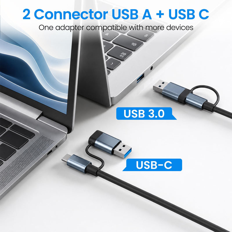 USB to Ethernet Adapter, USB 3.0 USB C Hub with Ethernet 1Gbps Network | USBC Ethernet Adapter for Laptop with USB-C Charging & USB-A 3.0, USB to RJ45 for Computer, MacBook/iPad Pro/Phone/Tablet