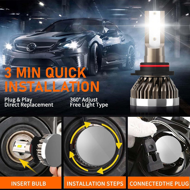 Fit For Nissan Frontier 2005-2019 Bulbs, 9007 High Low Beam+H11 Fog Lights Bulbs Kit, Plug and Play, Pack of 4 4PCS For Nissan Frontier 2005-2019