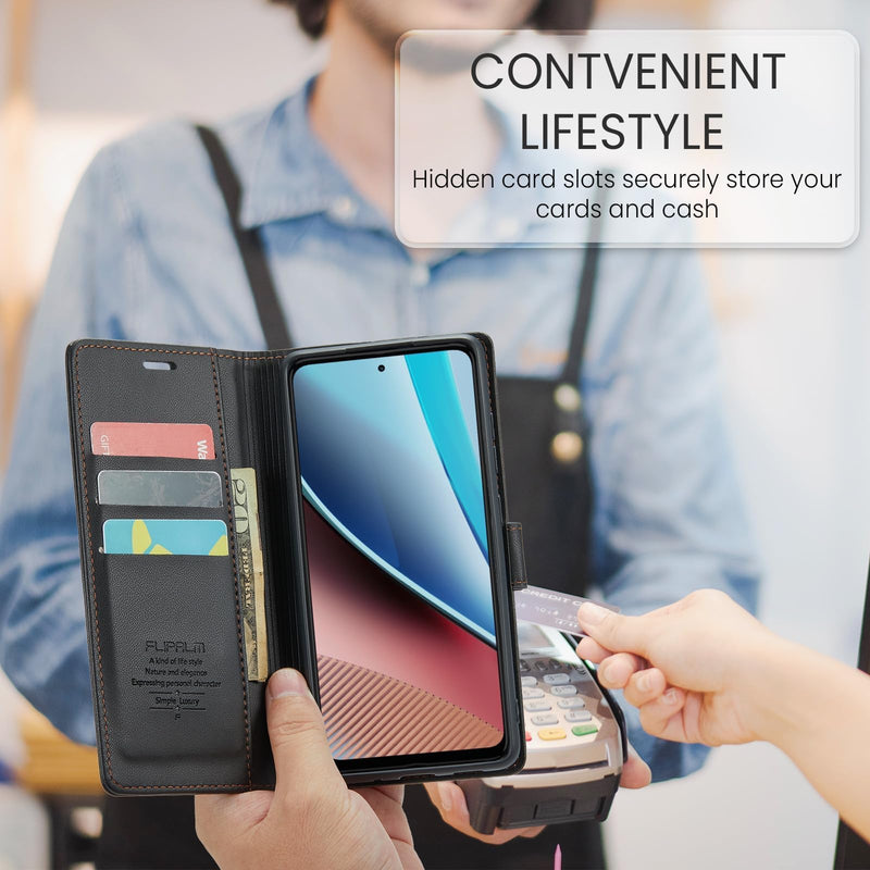 FLIPALM Wallet Case for Samsung Galaxy A37 5G, Card Holder, Black | Card Holder, RFID Blocking, PU Leather Folio Flip, Kickstand, Protective Shockproof Cover