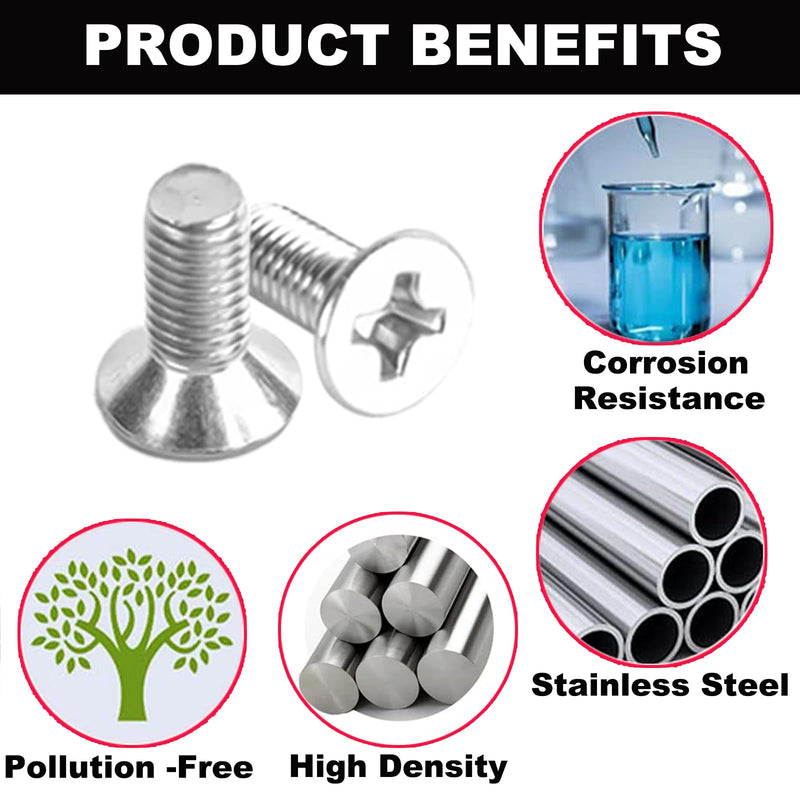 Automotive Screw Rotor Brake Disc Retaining,93600-06014-0H,Stainless Steel Retaining Screws for Front and Rear (16) 16