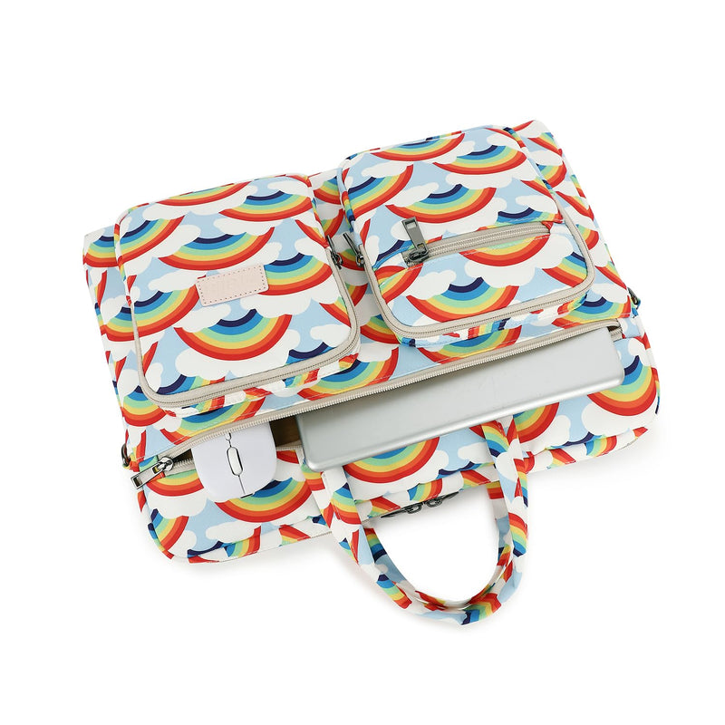 Ezrelia15-15.6 inch Laptop Shoulder Bag, for MacBook Pro 16, Hp Lenovo Dell 14 inch Waterproof Messenger Bag Case Sleeve 15 inch/15.6 inch Rainbow