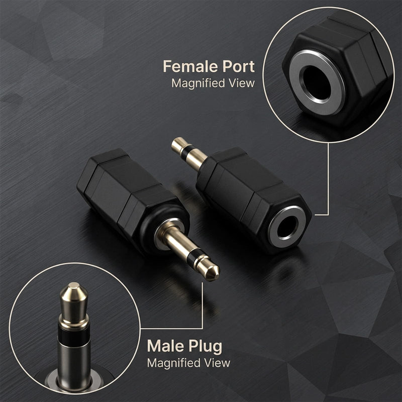 cobee 4 Pcs 3.5mm Mono to Stereo Adapter | 1/8 Inch TS Mono Male Plug to TRS Stereo Female Jack Audio Converter for Headphone Radio