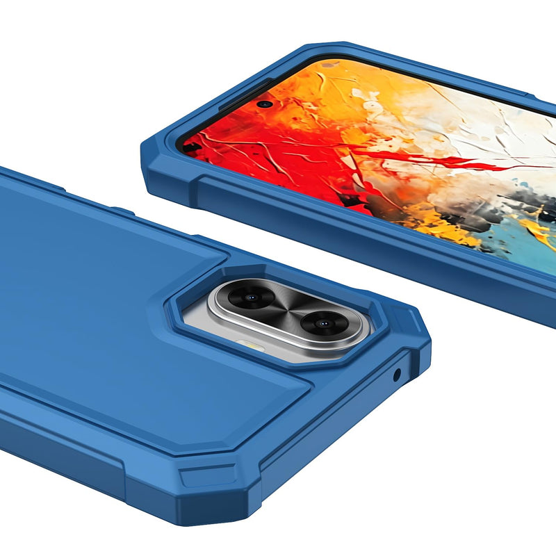 Case for TCL K70 5G/TCL K70 XE with Screen Protector Full Body Protection | TCL K70 Phone Case Front Silicone Bumper+Hard Plastic Back+Tempered Glass Screen+Military Grade Shockproof Corner Design Blue TCL K70/TCL K70 XE