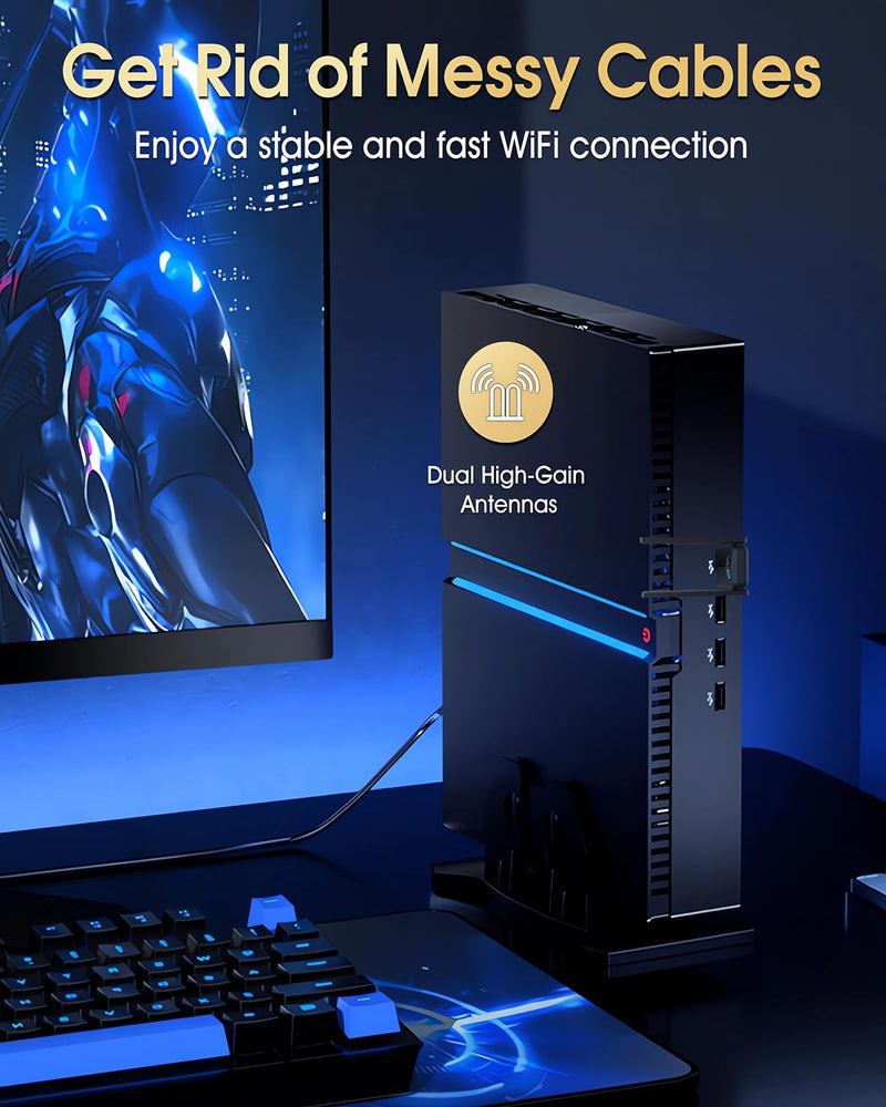 Wireless USB 3.0 WiFi Adapter for Desktop PC, AC 1300Mbps USB WiFi Dual-Band Network Adapter for PC with 400Mbps/2.4G 867Mbps/5G,Dual 5Dbi Antennas, Wireless WiFi Dongle for Windows11/10/8/7/Vista/XP