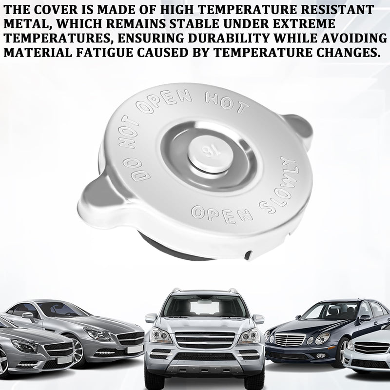 1PC Radiator Cap, 16PSI Car Accessories Waterproof and Leak-proof Cooling Water Cover Replacement, Dual Lug Design Engine Radiator Seal Cap Universal for Most Cars (Silver) Silver