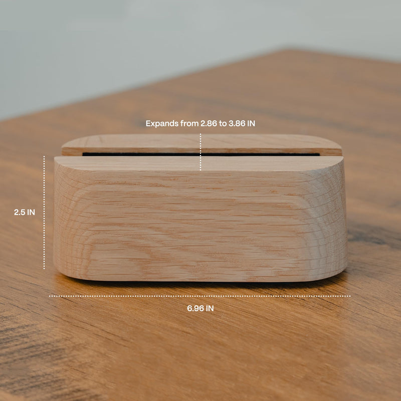 Adjustable Vertical Laptop Stand for Desk, Wooden Laptop Holder, MacBook Pro Stand, Wood Mac Air Dock (Solid Walnut) Single Slot Solid Walnut