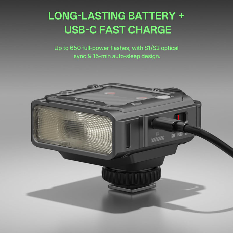 VILTROX Z3 TTL Flash for Sony, GN16, 26W/s 1800mAh Mini Flash for Camera | GN16 Hot Shoe Flash with 1s Recycle Time, USB-C Rechargeable Camera Flash with 7-Level Manual Power Control