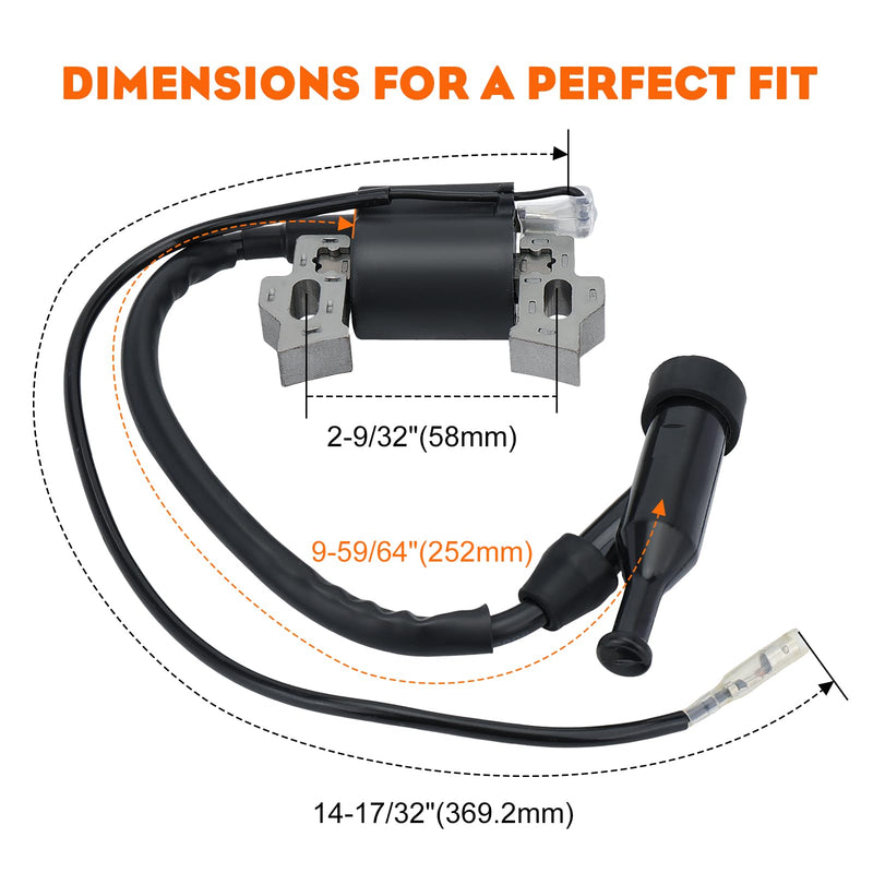 Hipa 212 Ignition Coil for Predator 212CC 224CC Honda GX160 GX120 GX140 GX200 5.5hp 6.5hp Coleman BT200X CT200U CT200U-EX 196CC Engine Replaces 30500-ZE1-073