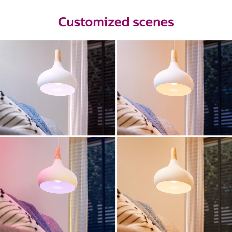 Philips Smart 65W BR30 Color LED Smart Bulb 4-Pack -E26- Indoor - Connects to Your Existing Wi-Fi - Control with Voice or App + Activate with Motion - Matter Compatible