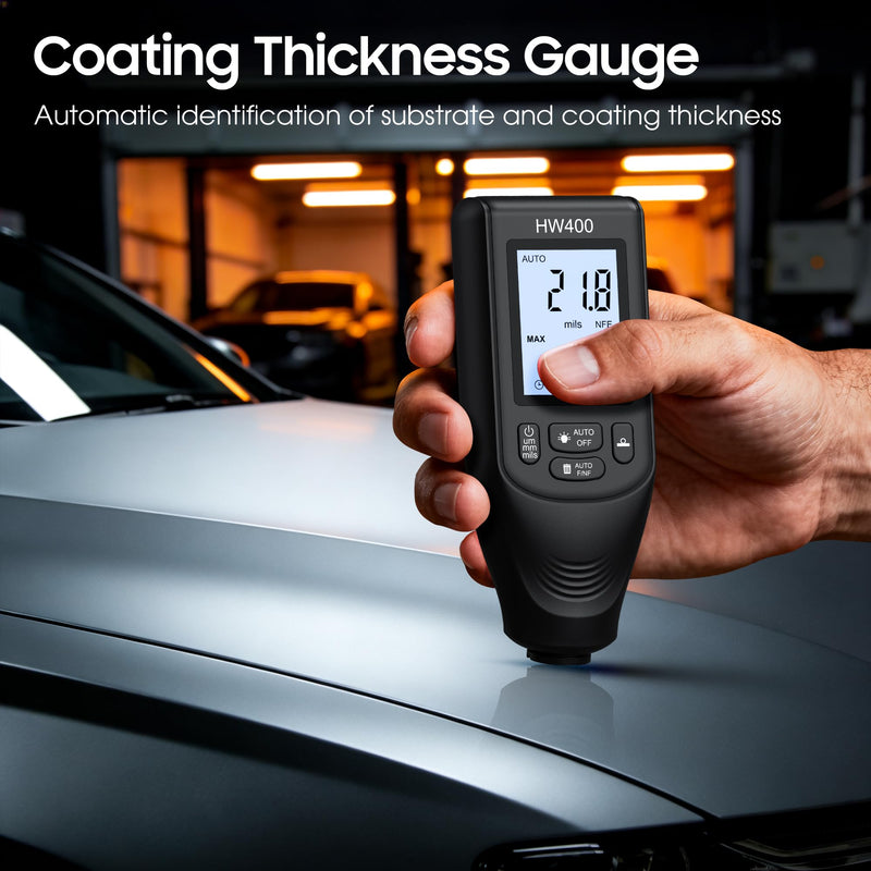 Paint Thickness Gauge, Digital Coating Thickness Gauge Meter for Cars, for Measurement of Metals Plastics Ceramics Glass Water