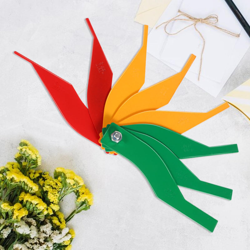 Brake Pad Measuring Tool, 8 Pieces Brake Pad Thickness Gauge Color-Coded Steel Structure Thickness Gauge Automotive Brakes Measuring Tool for Measure Disc and Drum Braking Pads Gauges
