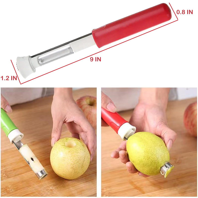 Premium Fruit Corer Set - Effortless Core Removal for Apples, Pears, and Pineapples - Upgraded Stainless 2 In 1 Corers, Pineapple Corer and Slicer Tool,Easy to Use and Clean
