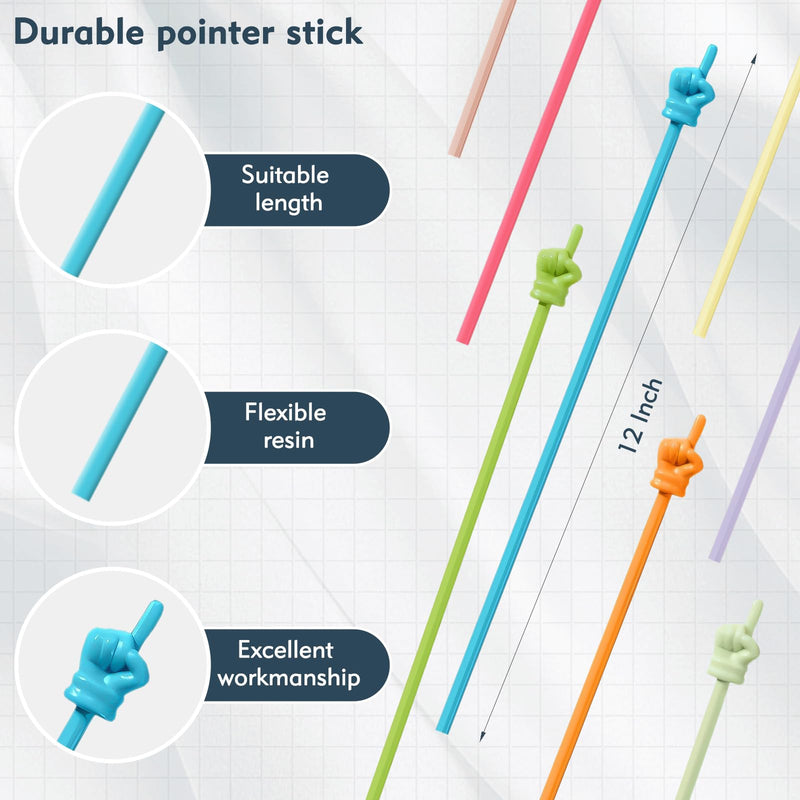 10 Pcs Pointer Stick for Classroom, Colorful Finger Pointer Stick,Cute Teacher Pointer Stick, Finger Pointers for Kids Reading, Finger Pointer Stick