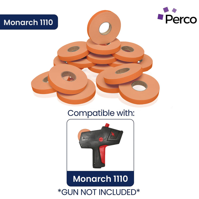 Fluorescent Red Pricing Labels for Monarch 1110 Price Gun - 16 Rolls, 17,000 Pricemarking Labels 1 Sleeve Fluorescent Red