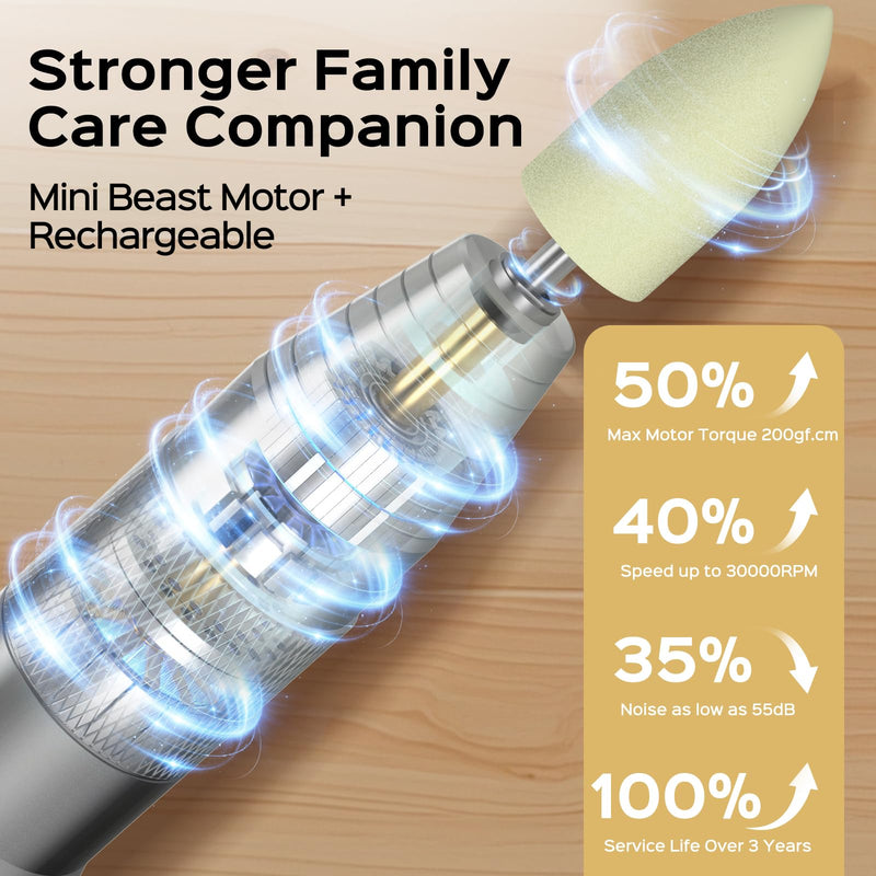 Cordless Mini Polisher, 30000RPM Portable Repair & Cleaning Kit for Acrylic & Soft Liners - Smooths Rough Edges, Removes Stains, Perfect Finish, Ideal Gift for Dad Mom Grandma Grandpa