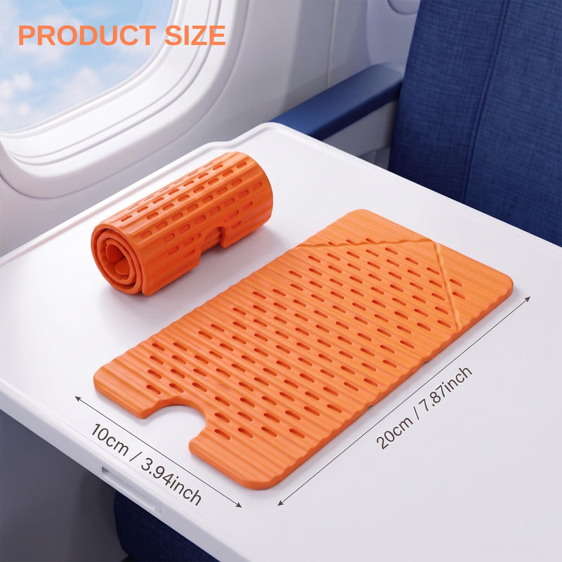 Airplane Phone Holder, Silicone Foldable Phone Stand for Desk and Travel | Bendable Phone Holder for Plane, Desk, Bed and Treadmill Use, Fits Phones and Tablets, with 24 Suction Cups and Charging Port Black