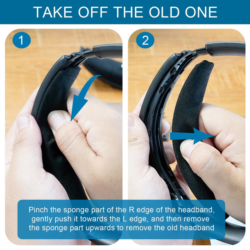 GEVO Headband Pad Kit Replacement for Bose QC35 & QuietComfort 35 II (QC35 ii) QC45 QuietComfort 45 Headphones, Easy to Install DIY Headphones Headband Repair Tools (Black) Black