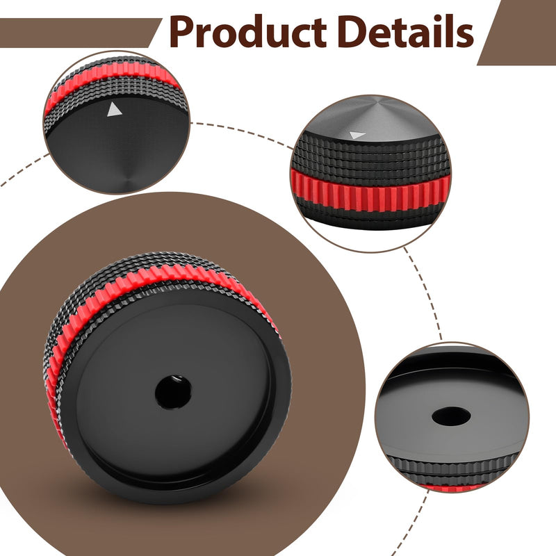 Metal Volume Knob Compatible with Monster Rockin Roller 270 360 Speakers, Aluminium Potentiometer Knobs with Red Rubber o-Ring