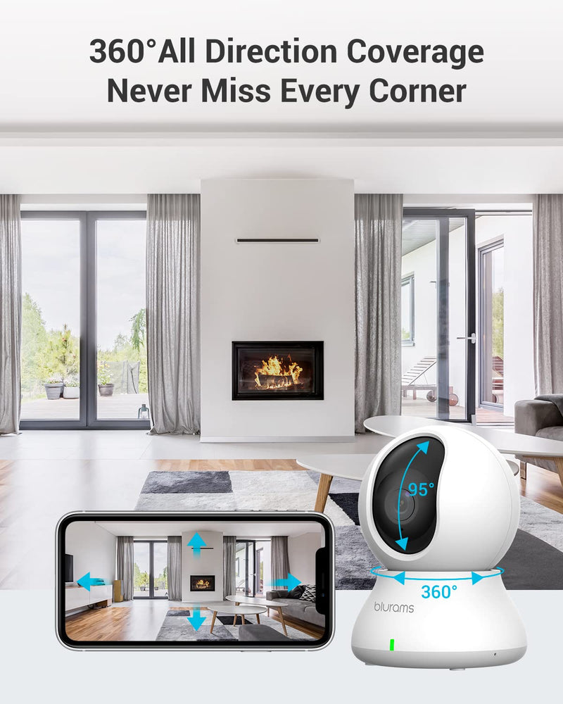 blurams Indoor & Outdoor Security Camera Bundle Set, Pet Cameras for Home Security, 2-Way Talk, Motion Tracking, Cloud & SD, 2.4GHz Wi-Fi Only
