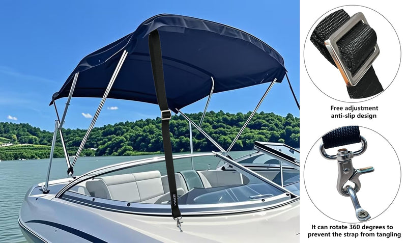 Adjustable Bimini Boat Top Straps,Two Hooks Marine Awning Webbing Straps,with Heavy Duty Snap Hooks,Boat Awning Hardware Accessories,Premium Boat Canopy Strap (4, 32~60) 4