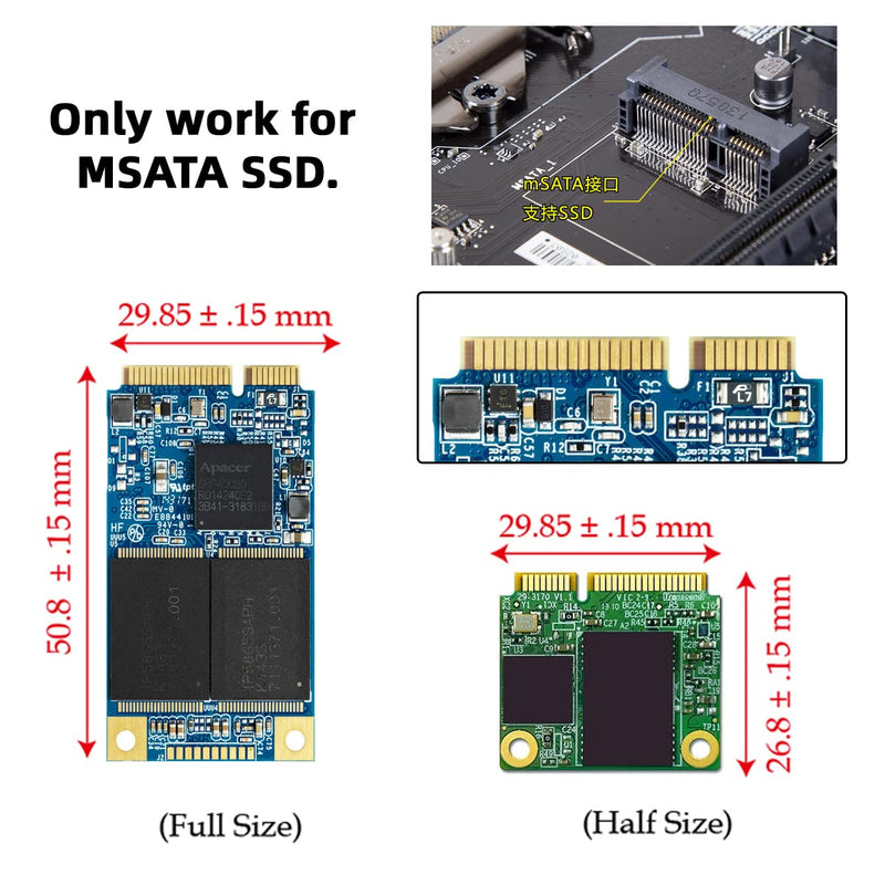 50Pin Mini PCI-E mSATA SSD to USB 3.0 Type-A External PCBA Conveter Adapter 5Gbps Pen Driver Card Enclosure with Case MSATA to USB3.0 with Cover