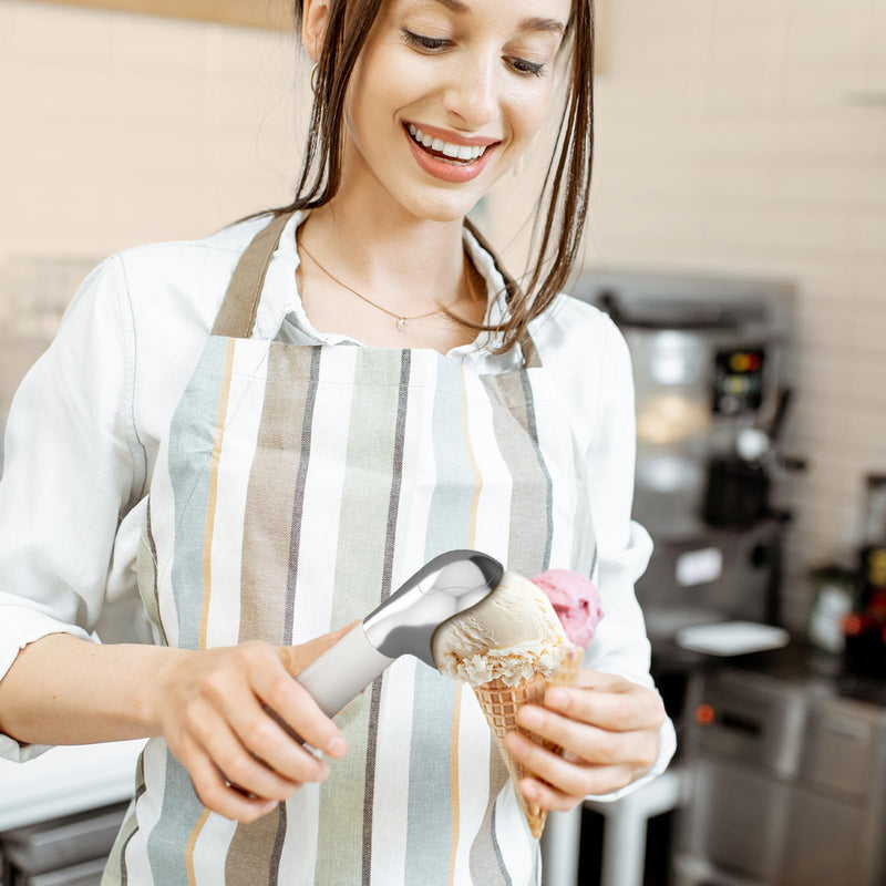 Heated Ice Cream Scoop – Electric Scooper for Hard Ice Cream and Desserts, Handheld Heating Up to 158°F, Rechargeable with LED Display, Easy to Clean, Ideal Summer Gift White