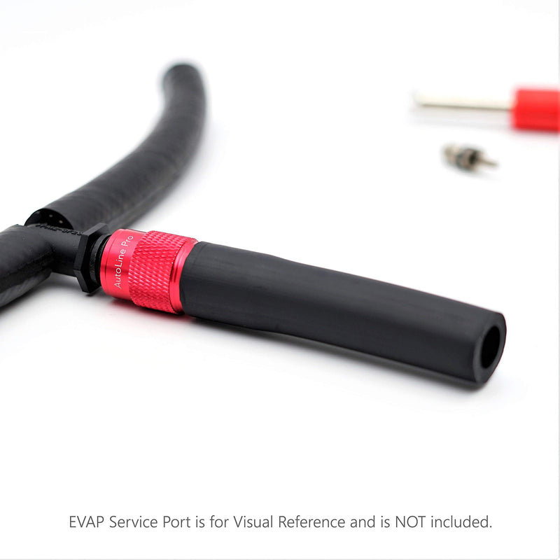 AutoLine Pro EVAP Service Port Adapter Adaptor Connector Kit w/Valve Removal Tool Smoke Leak Tester Red