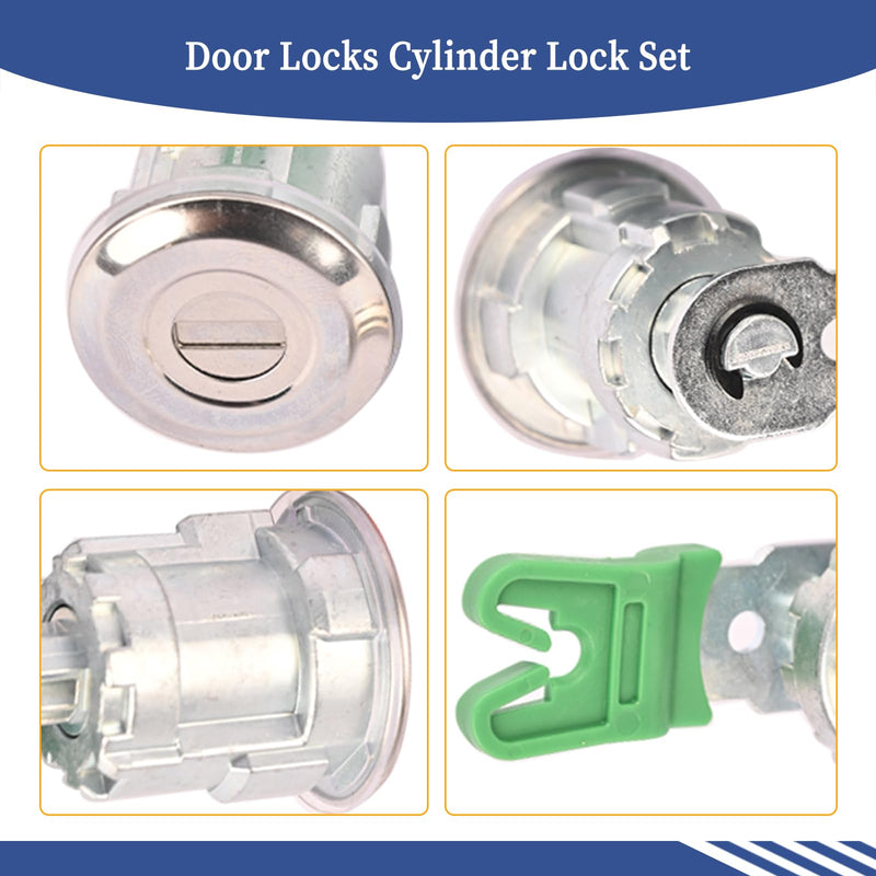 Door Locks Cylinder Lock Set Compatible with Ford Econoline Van/E-150/E-250/ E-350 1997-2018, Replace DL5886 703369 597638