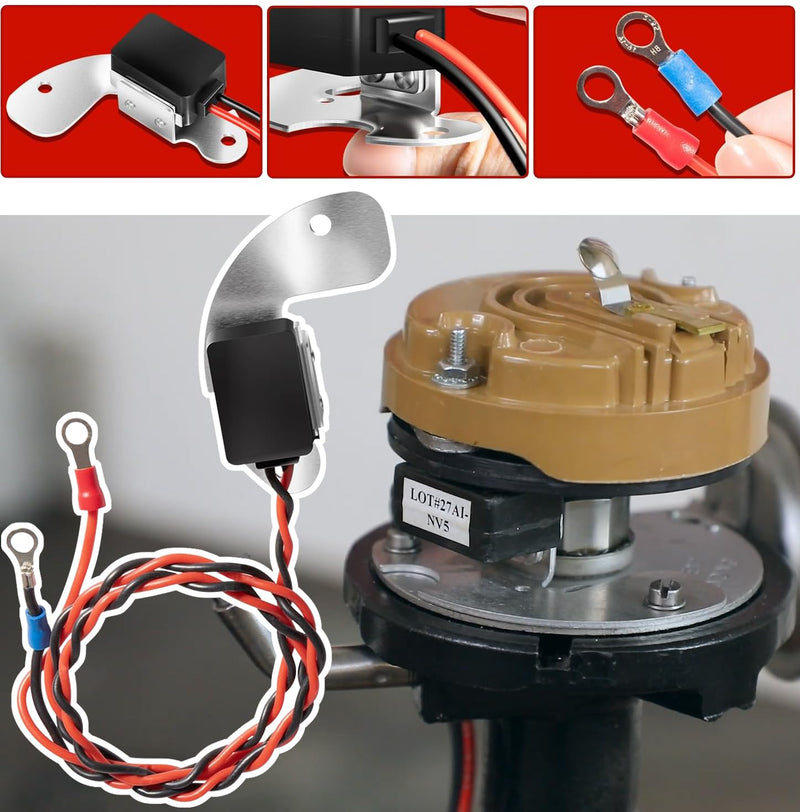 1181 Electronic Ignition Conversion Kit Replacement for PerTronix 8-Cyl, Single Point, 12-Volt Fits for Most DELCO 8-Cyl 1957-1974.