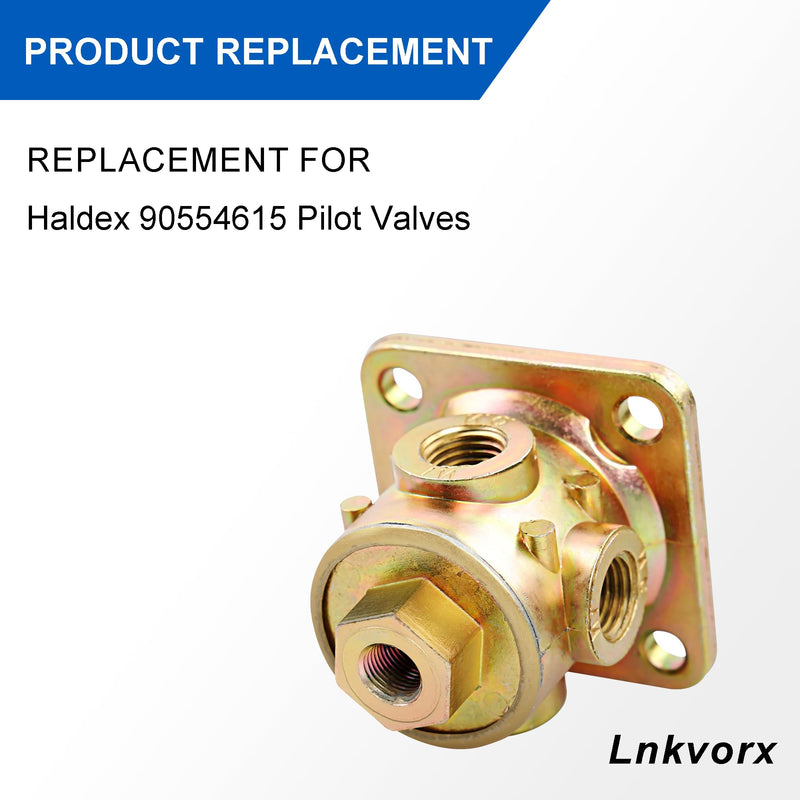 90554615 3-Way Pilot Valve - Replacement for Haldex 90554615 Pilot Valves - 1/8"-1/4" NPT Ports Air Ride Pilot Valves for Semi Trailers and Trucks