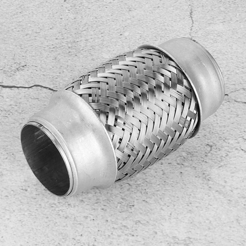 Exhaust Flex Pipe Adaptor, 1.5" x 4" Durable Universal Stainless Steel SS Double Braided Flex Pipe Exhaust Adaptor Piping