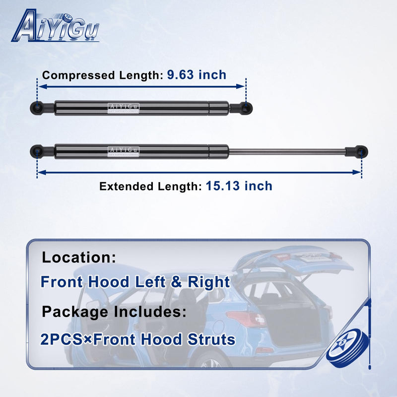 Front Engine Hood Struts Shocks Lift Supports Gas Springs 6489 Compatible with 2011 2012 2013 2014 Hyundai Sonata 4 Door Replacement SG367017 81161-3Q000 Set of 2 PCS (Excluding Hybrid)