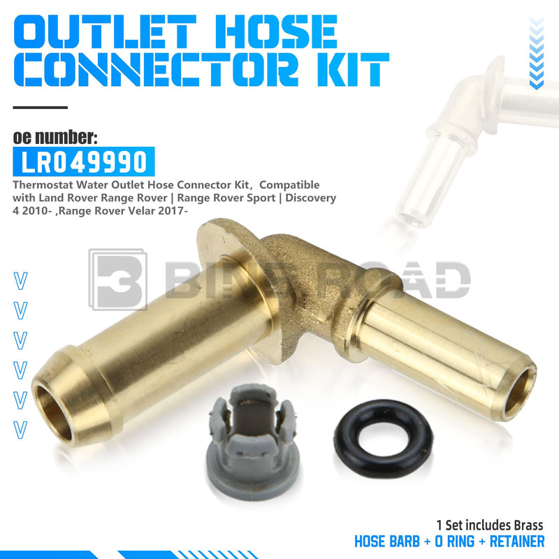 LR049990 Thermostat Water Outlet Hose Connector Kit Compatible with Range Rover Sport 2017 Discovery 4