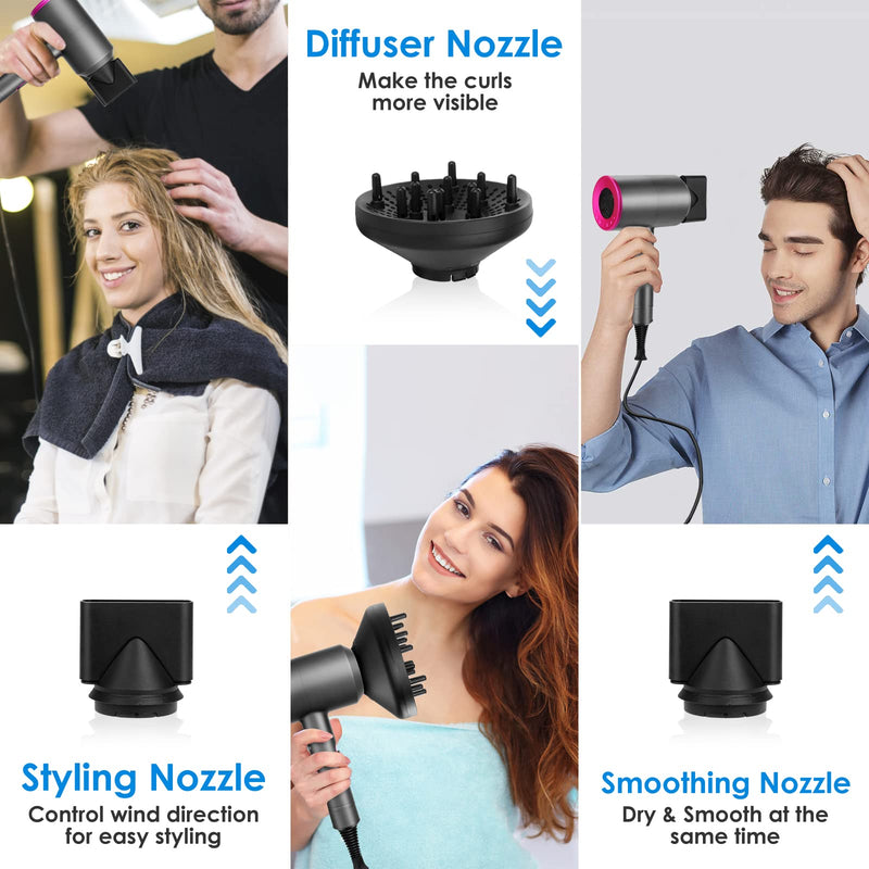 Sendowtek Hair Dryer with Diffuser 2000W | Professional Blow Dryer Quick Drying Concentrator Cool Hot Shot Switch, 3 Setting Wind Hairdryer for Women Men Home