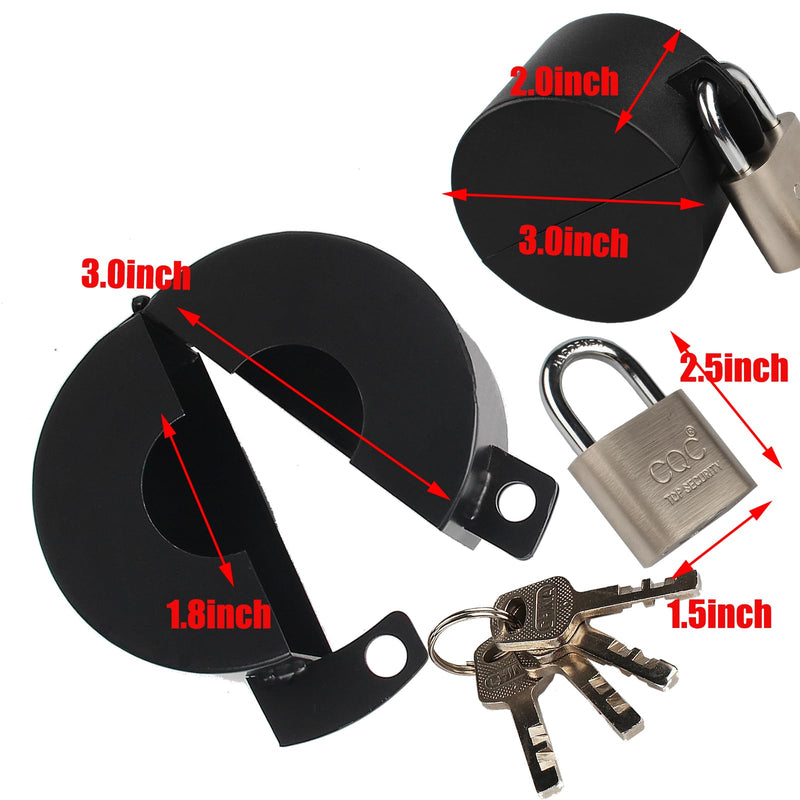 Door Knob Lockout Device with Padlock,Cover to Disable The Doorknob, Prevents Turning of Door Knob and Access to Keyhole, Prevents Operating The Knob,Black Black