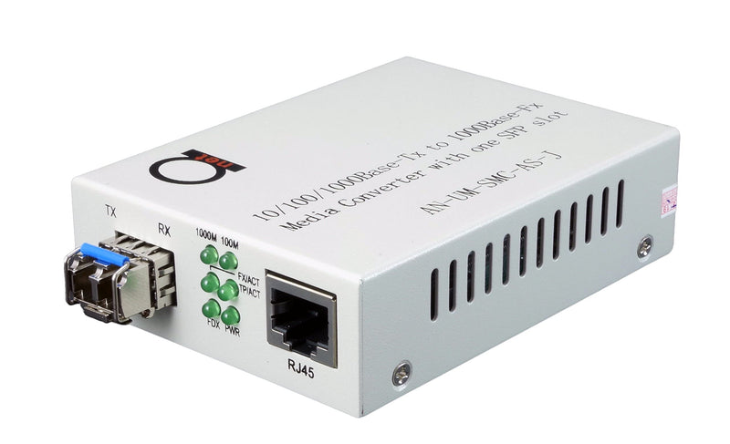 Single Mode LC Gigabit Fiber Media Converter - Includes LC SFP 20 km (12.42 Miles) LC – to UTP Cat5e Cat6 10/100/1000 RJ-45 – Auto Sensing Gigabit or Fast Ethernet Speed - Jumbo Frame - LLF Support