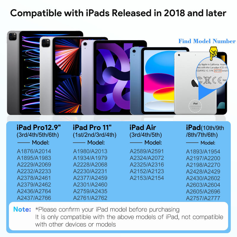 MEKO Stylus Pen for iPad 2018-2026, Ultra-Quiet Apple iPad A16 Pencil | 15H Battery Life, Silent Writing Design, Palm&Tilt, for iPad 6-11, Pro 11"/12.9"/13/M4/M5, Air 3/4/5/M2/M3, Mini 5/6/7