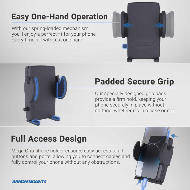 Arkon Mount Car or Truck Seat Rail/Floor Phone Mount | Universal Compatible | Flexible Gooseneck | Easy Installation | Truck Phone Mount | Phone Holder Fits iPhone, Galaxy, Note and more Seat Rail or Floor Phone