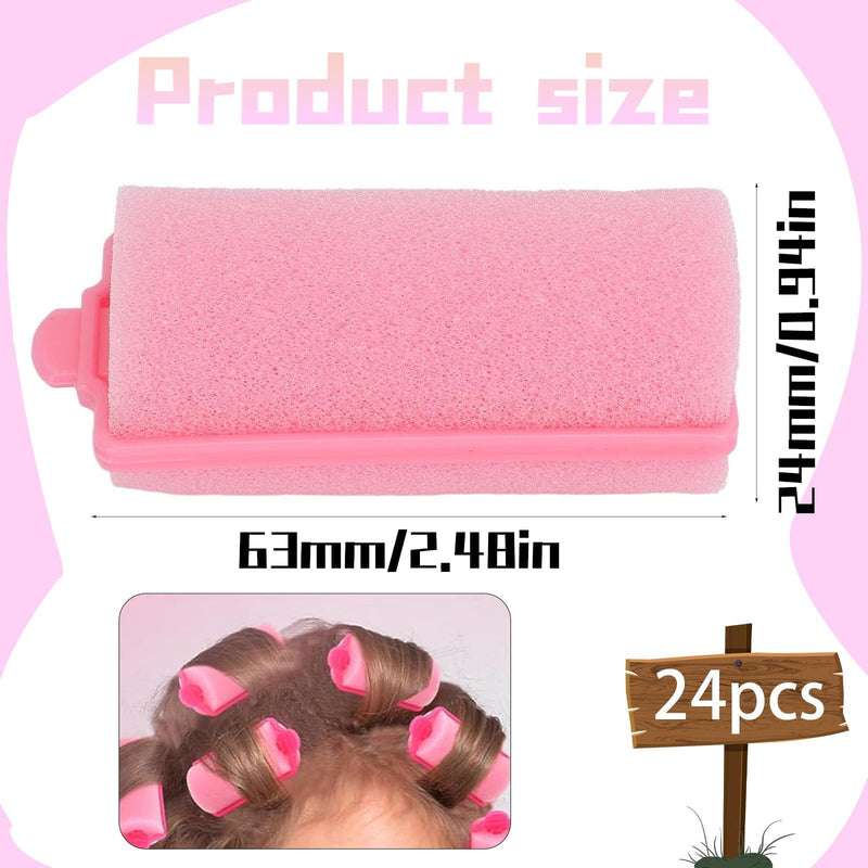 24-Piece Soft Hair Rollers to Sleep In, Foam Rollers Hair | Heatless Foam Hair Rollers for Short Hair and Medium Styles, Designed for Overnight Physical Curling and Daily Styling