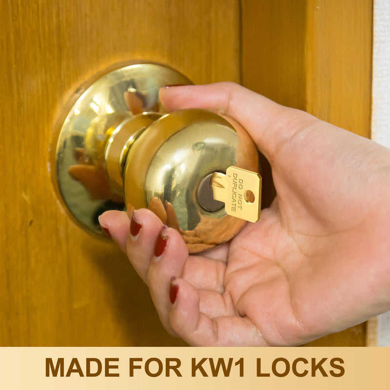 MorningRo 50 Pcs Do Not Duplicate Key Blanks Metal Replacements House Key Blank Door Lock Replacement Parts (Gold, Kw1) Gold