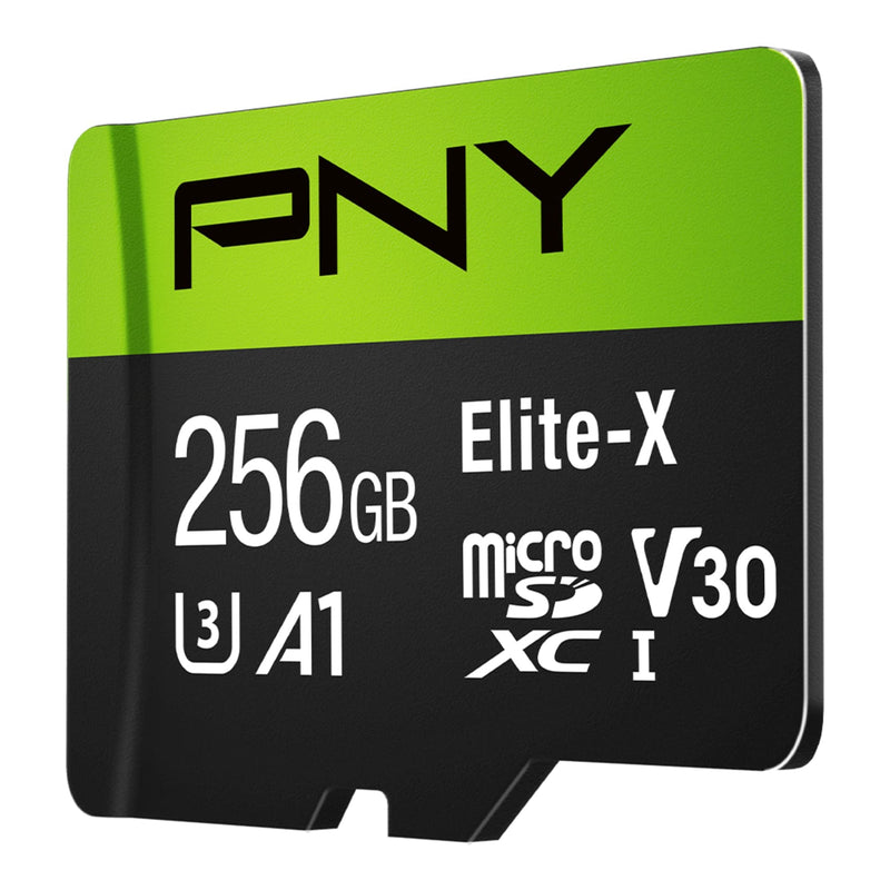 PNY 256GB Elite-X microSDXC UHS-I Memory Card - 100MB/s, U3, V30, A1, 4K, Full HD, micro SD