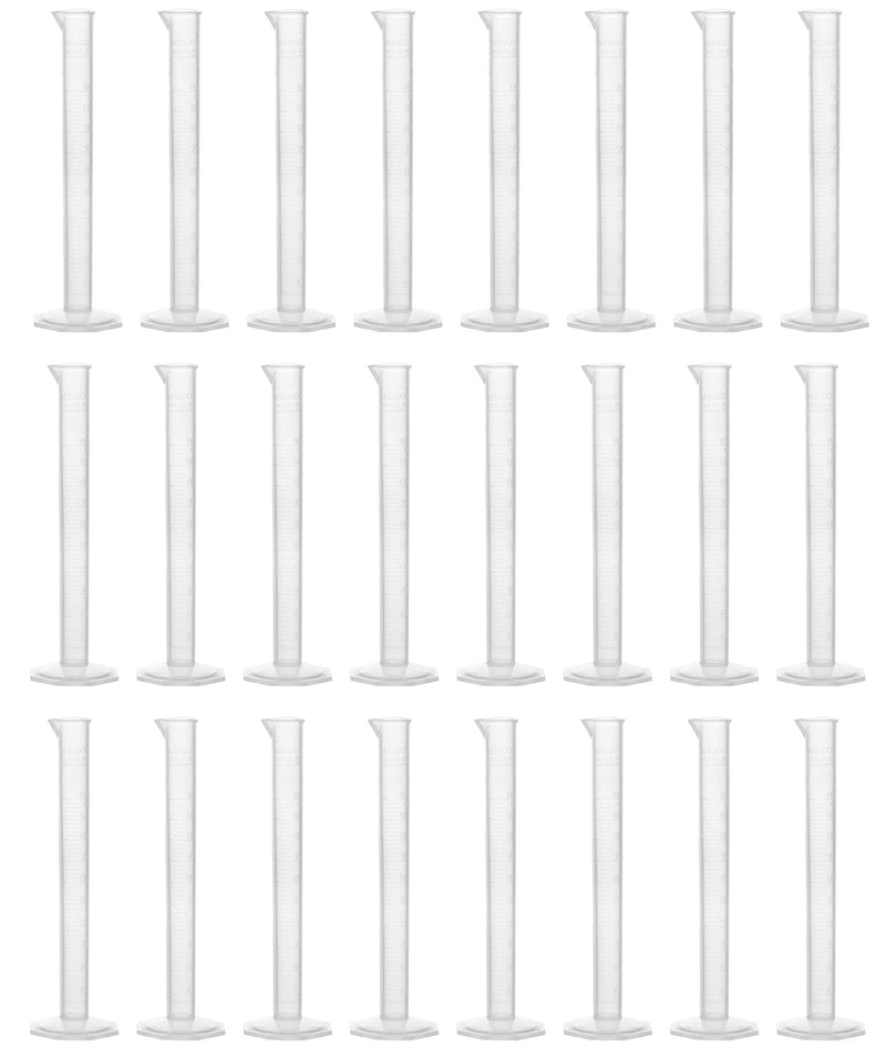 EISCO 24PK Graduated Cylinders, 10mL - Class B Tolerance - Octagonal Base - Polypropylene Plastic - Industrial Quality, Autoclavable