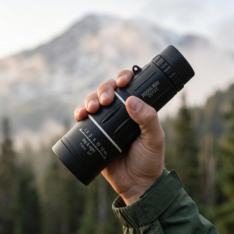 16x52 Monocular Telescope for All Ages – High Powered Compact | Waterproof BAK4 prism, for bird watching, hiking, hunting & wildlife, great gift for men dad husband, outdoor essential